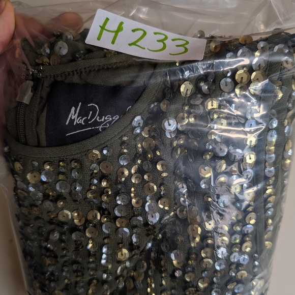 Mac Duggal Sequin High Neck Column Gown - Picture 16 of 16